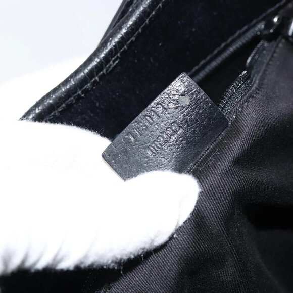 GUCCI GG Canvas Shoulder Bag Black Silver Auth - Picture 12 of 16